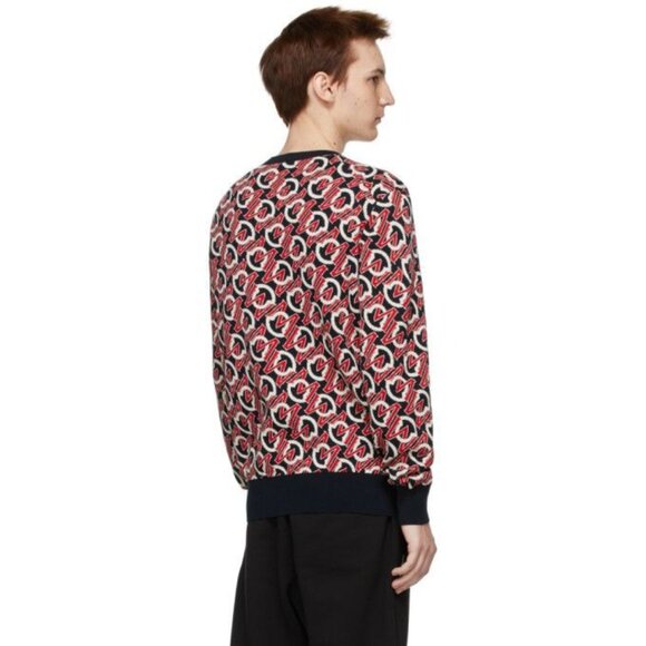 Moncler Girocollo Tricot Sweater in Black and Red - Picture 4 of 9
